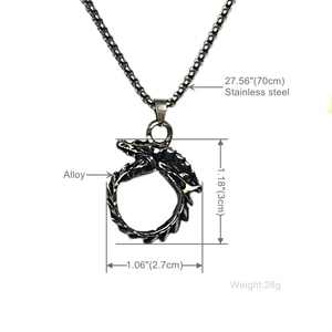 Biểu Tượng Tùy Chỉnh Cổ Rồng Vòng Mặt Dây Chuyền Vòng Cổ Người Đàn Ông Hip Hop Phong Cách 3D Thiết Kế Độc Đáo Thép Không Gỉ Mô Hình Các Bên Đồ Trang Sức - Product Image 4