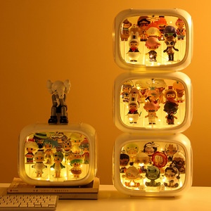 Présentoir avec logo personnalisé Vitrine de rangement en acrylique Boîte de présentation de lumière LED transparente pour les objets de collection Action Pop <span class=keywords><strong>Mart</strong></span> - Product Image 3