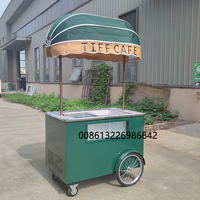 Chariot mobile de vente de glaces et de gelato LECONE Commercial Street, chariot à glaces, chariot de vente ambulant, congélateur en acier galvanisé 80-100L 220V 4 roues