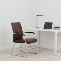 Chaise de bureau ergonomique exécutive en PU à dossier moyen, idéale pour salle de réunion et bureau – Prix abordable