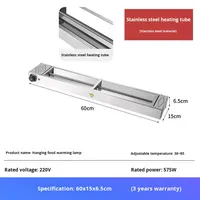 Suspension en acier inoxydable 2000W lampe de réchauffement des aliments température commerciale réglable en forme de bande chauffe-aliments Buffet comptoir plat