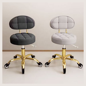 Silla de Salón Dorada de Alta Calidad con Ruedas, Silla Multifuncional de Belleza y Peluquería para Spa y Salón de Belleza - Product Image 6