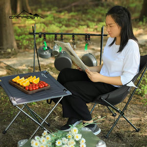 Table de camping pliante Campout 56,2x42x47,5 cm en alliage d'aluminium, portable pour pique-nique et plage, gris - Product Image 2