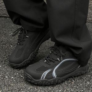 Chaussures décontractées personnalisables en cuir véritable, respirantes, légères, à enfiler, avec semelle épaisse en maille, tendance mode - Product Image 6