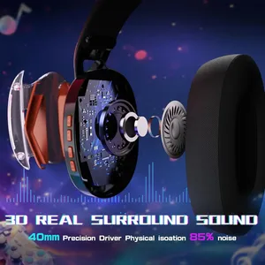 Attack Shark L60 3-mode gaming headset, pluggable microphone, 40mm <b>speaker</b>, clear call, suitable for computer/PS5/PS4/switch - Product Image 5