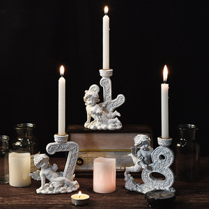 <span class=keywords><strong>Candelabro</strong></span> creativo <span class=keywords><strong>de</strong></span> resina <span class=keywords><strong>de</strong></span> alce <span class=keywords><strong>de</strong></span> estilo nórdico, modelo <span class=keywords><strong>de</strong></span> <span class=keywords><strong>candelabro</strong></span> <span class=keywords><strong>de</strong></span> Cupido blanco, Mesa para el hogar, decoración romántica para cena con velas - Product Image 3