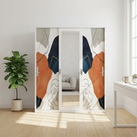 Armoire en acier pour chambre et salle à manger, porte coulissante avec miroir, taille/tiroirs personnalisables, construction métallique durable
