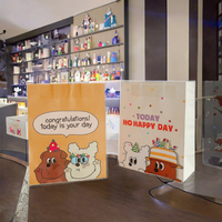 Sac en papier kraft de luxe personnalisé, design plat, pour supermarché, exposition et promotion, impression offset sur surface