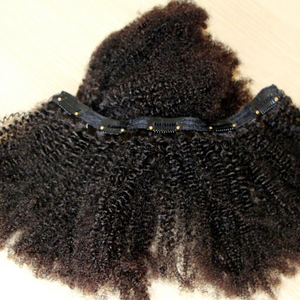 Extensiones de Cabello Remy de la Mejor Calidad, Tipo 4a4b4c, Afro <span class=keywords><strong>Rizado</strong></span>, con Clip, Sin Desprendimiento ni Enredos - Product Image 1