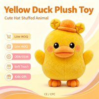 Boneka Bebek Kuning Bordir Lucu, Mainan Hewan Isi Lembut Custom, MOQ Rendah, OEM ODM, Kawaii, Pereda Stres, Hadiah Ulang Tahun Anak