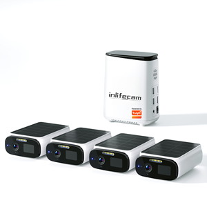 Inlifecam tuya ứng dụng thông minh không dây <span class=keywords><strong>IP</strong></span> <span class=keywords><strong>Camera</strong></span> năng lượng mặt trời Pin Kit 4CH sử dụng cho nhà nhà cửa hàng homebase nhà thông minh - Product Image 2