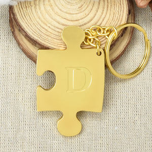 Llavero de <span class=keywords><strong>Metal</strong></span> Personalizado de Alta Calidad con Diseño de Rompecabezas de Corazón en 3D y 2D, Chapado en Oro, con Logotipo Personalizado - Product Image 2