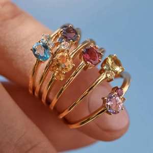 防水ゾディアック12ヶ月誕生石チャームカラフルジルコン18Kゴールドステンレス鋼ペンダントジュエリー作り - Product Image 6