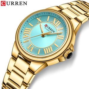 Orologi da donna CURREN alla moda, semplici e casual, con bracciale in acciaio inossidabile, movimento al quarzo, lancette luminose. - Product Image 1