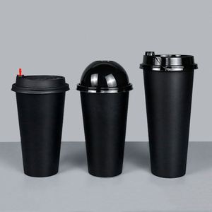 Nuevo Diseño, Vaso de Plástico Desechable Negro de 520/700 ml, 90 mm, con Tapas, de Polipropileno Rígido, Personalizado, para Té con Leche Boba, Jugo - Product Image 5