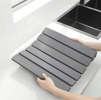 Tapis de cuisine pliable ultra-absorbant en terre de diatomée, antidérapant et à séchage rapide, pour la maison et la cuisine - Vente en gros fabricant