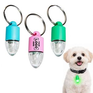 Collier pour chien personnalisé en forme de goutte d'eau avec lumière LED de sécurité nocturne, clignotant, luminescent, pendentif pour animal de compagnie, porte-clés - Product Image 1