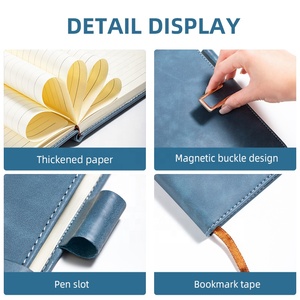 Biểu tượng tùy chỉnh bìa cứng máy tính xách tay A5 PU da bìa cứng quà tặng độc đáo máy tính xách tay Tạp Chí kế hoạch cuốn sách Tạp Chí máy tính xách tay nâu da - Product Image 4