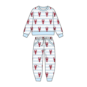 ชุดนอนเด็กดีไซน์ใหม่ลายกุ้งมาร์ดิกราส์ เสื้อผ้าเด็กเข้าชุดกัน - Product Image 2
