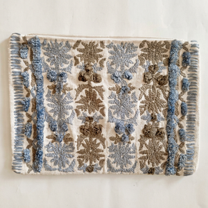 Bohemian Embroidered Cotton Linen <b>Cushion</b> <b>Cover</b> with Floral Pattern Zipper Closure Rectangle Home Decor - Product Image 1