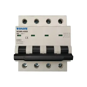 AC interruptor miniatura certificación CE 4P 400V 415V 6A MCB