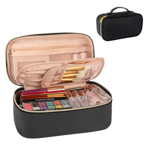 Bolsa de Almacenamiento Portátil de Gran Capacidad, Material de Cuero PU, Multifuncional, con Compartimentos - Product Image 1