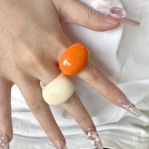 <span class=keywords><strong>2025</strong></span> Новое дизайнерское акриловое кольцо Макаронный цвет модное овальное квадратное женское кольцо из смолы милое летнее кольцо - Product Image 6