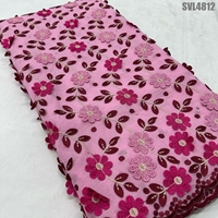 Tissu en dentelle soluble dans l'eau, broderie 3D florale en voile de coton écologique haut de gamme pour robe femme
