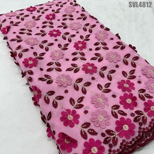 Tissu en dentelle soluble dans l'eau, broderie 3D florale en voile de coton écologique haut de gamme pour robe femme - Product Image 4