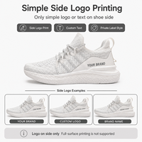 Chaussures de course personnalisées, respirantes, avec empeigne en tricot élastique, semelle légère en EVA, baskets avec logo imprimé sur le côté, pour le sport unisexe