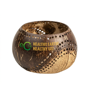 100% artisanat naturel et élégant bougeoir à thé à la noix de coco/bougies à thé parfumées à la chaux de noix de coco par Eco2go Vietnam - Product Image 1