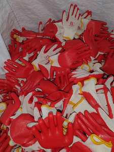 Petits gants de travail enduits de <span class=keywords><strong>latex</strong></span> de couleur rouge bon marché avec finition lisse avec EN 388 pour les marchés américain, polonais et coréen - Product Image 5