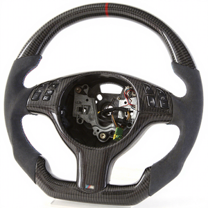 Volante de Fibra de Carbono Personalizado para Automóvil, Compatible con <span class=keywords><strong>BMW</strong></span> Serie 3 <span class=keywords><strong>E46</strong></span> 318 320 325 <span class=keywords><strong>330</strong></span>, Volante de Cuero de Ante OHC - Product Image 1