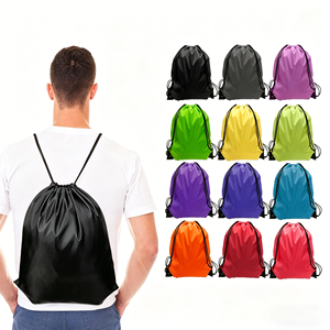 Low MOQ Custom Logo Color Personalized Foldable <b>Waterproof</b> <b>Drawstring</b> Cinch <b>Bag</b> Bulk 210d 420d Nylon - Product Image 2