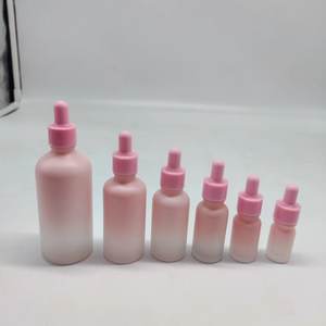 Vendita all'Ingrosso di Flaconi Contagocce in Vetro Sfumato <span class=keywords><strong>Rosa</strong></span> da 5ml, 10ml, 15ml, 30ml, 50ml, 100ml per Cosmetici e Oli Essenziali con Tappi <span class=keywords><strong>Rosa</strong></span> - Product Image 1