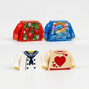 Torsos personnalisés imprimés universels pour figurines Small Block - Pièces de corps MOC de styles variés (compatible avec les séries WM/PG/XH) - Product Image 2