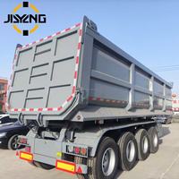 Remolque Volquete de 3 Ejes y 60 Toneladas para Tractor, con Barra de Remolque de Elevación Frontal y Funciones Hidráulicas de Volteo