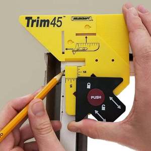ตัวนำทางการตัดแต่งงานไม้ Trim45 ทำจากพลาสติก สำหรับตัดมุม 45 องศา ใช้สำหรับติดตั้งบัวพื้น - Product Image 1