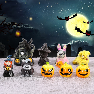 Adornos de Halloween en miniatura con forma de calabaza, resinas sintéticas, decoración interior - Product Image 1