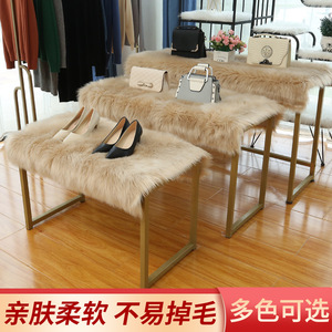Tapis rectangulaire en fausse fourrure, antidérapant, lavable en machine, style moderne, pour présentoir de magasin de vêtements - Product Image 4