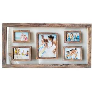 Cadre photo flottant <span class=keywords><strong>en</strong></span> verre transparent et bois, motif arbre généalogique, avec 5 ouvertures, écologique, pour décoration intérieure - Vente <span class=keywords><strong>en</strong></span> gros - Product Image 1