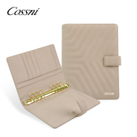 Cossni Promotion classeur cahier A5 planificateur en cuir Journal couverture A5 Budget classeur 6 anneaux bouton fermeture journal couverture
