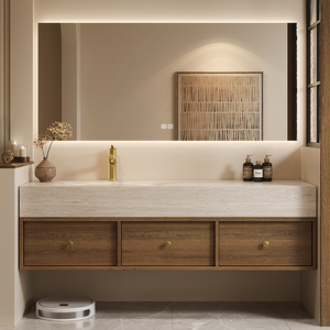 Meuble de salle de bain moderne Meuble de salle de bain mural avec miroir - Product Image 1