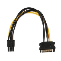 Cable de alimentación de tarjeta PCI Express, SATA, 8 pulgadas, 15 pines a 6 pines