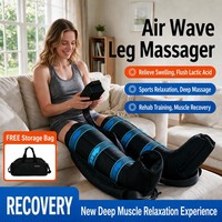 Bottes de récupération des jambes à compression d'air à 6 chambres avec contrôleur numérique intelligent, réglage des zones D1-D6, 23 niveaux, 30-250 mmHg, 5 modes