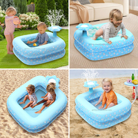 Piscine anti-éclaboussures extérieure de style marguerite piscines gonflables pour enfants pataugeoires à double couche réservoir d'eau piscine gonflable pour enfants