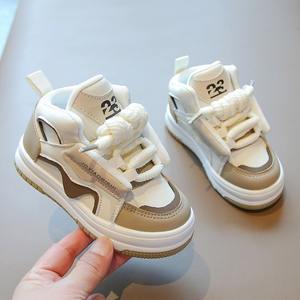 Zapatillas Deportivas De Primavera Y Otoño Para Niños Y Niñas Pequeños De Pu Transpirable Con Cordones Zapatos Deportivos Casuales Para Bebés Y Niños - Product Image 4