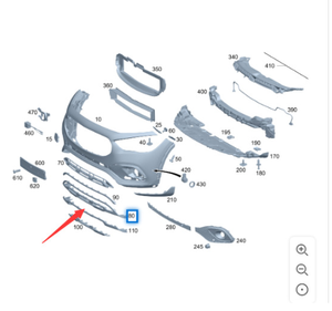 2478808103 per <span class=keywords><strong>Mercedes</strong></span> <span class=keywords><strong>classe</strong></span> <span class=keywords><strong>B</strong></span> W247 paraurti anteriore trim strip nero brillante - Product Image 4