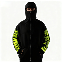 Sweat à capuche zippé personnalisé vierge avec couvre-visage Streetwear imprimé de haute qualité avec votre propre logo