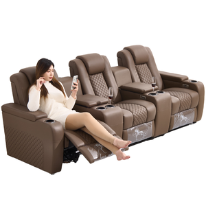 Hotel de cuero italiano, muebles de oficina, sofá reclinable eléctrico de 3 plazas importado de lujo, proveedor de sofás para sala de estar de <span class=keywords><strong>cine</strong></span> en casa - Product Image 2